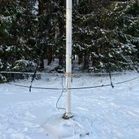 Flaggstång krans julgran
